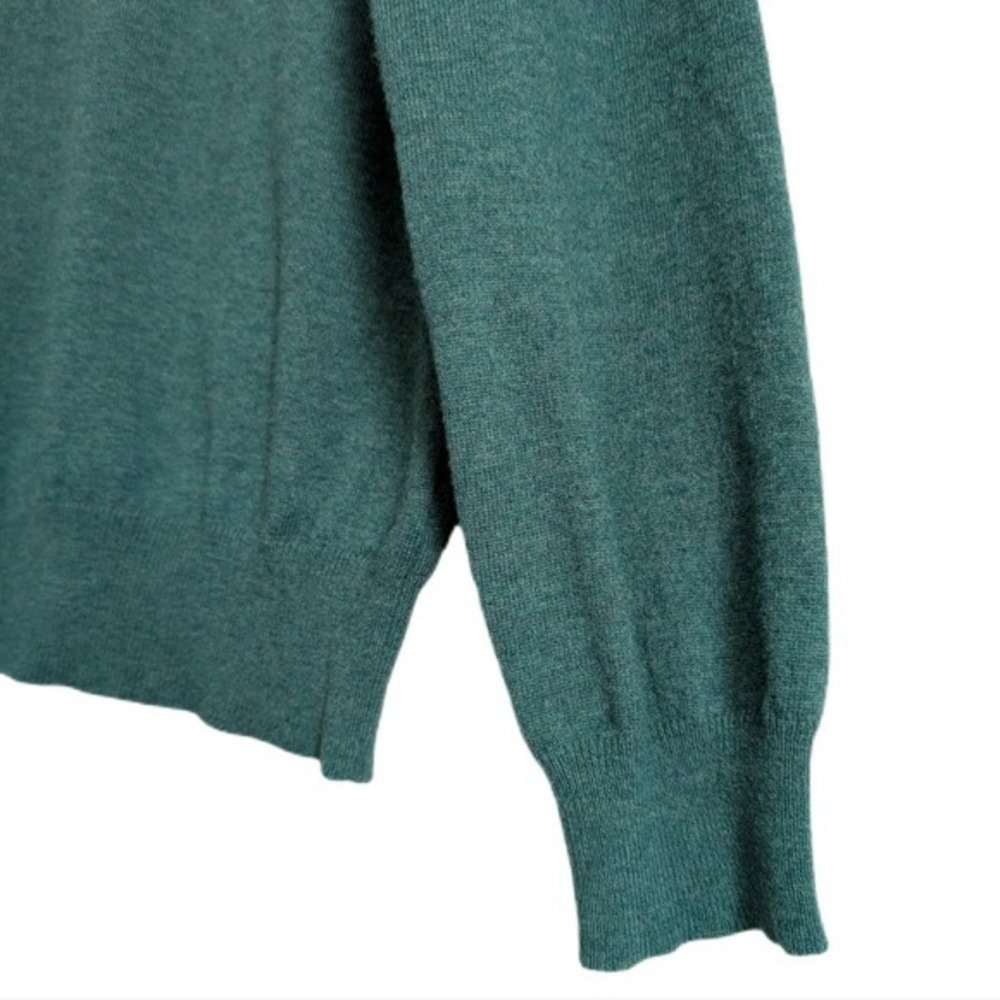 Ralph Lauren Vintage 90s Dark Academia Forest Green Merino Wool Sweatshirt - Picture 8 of 9